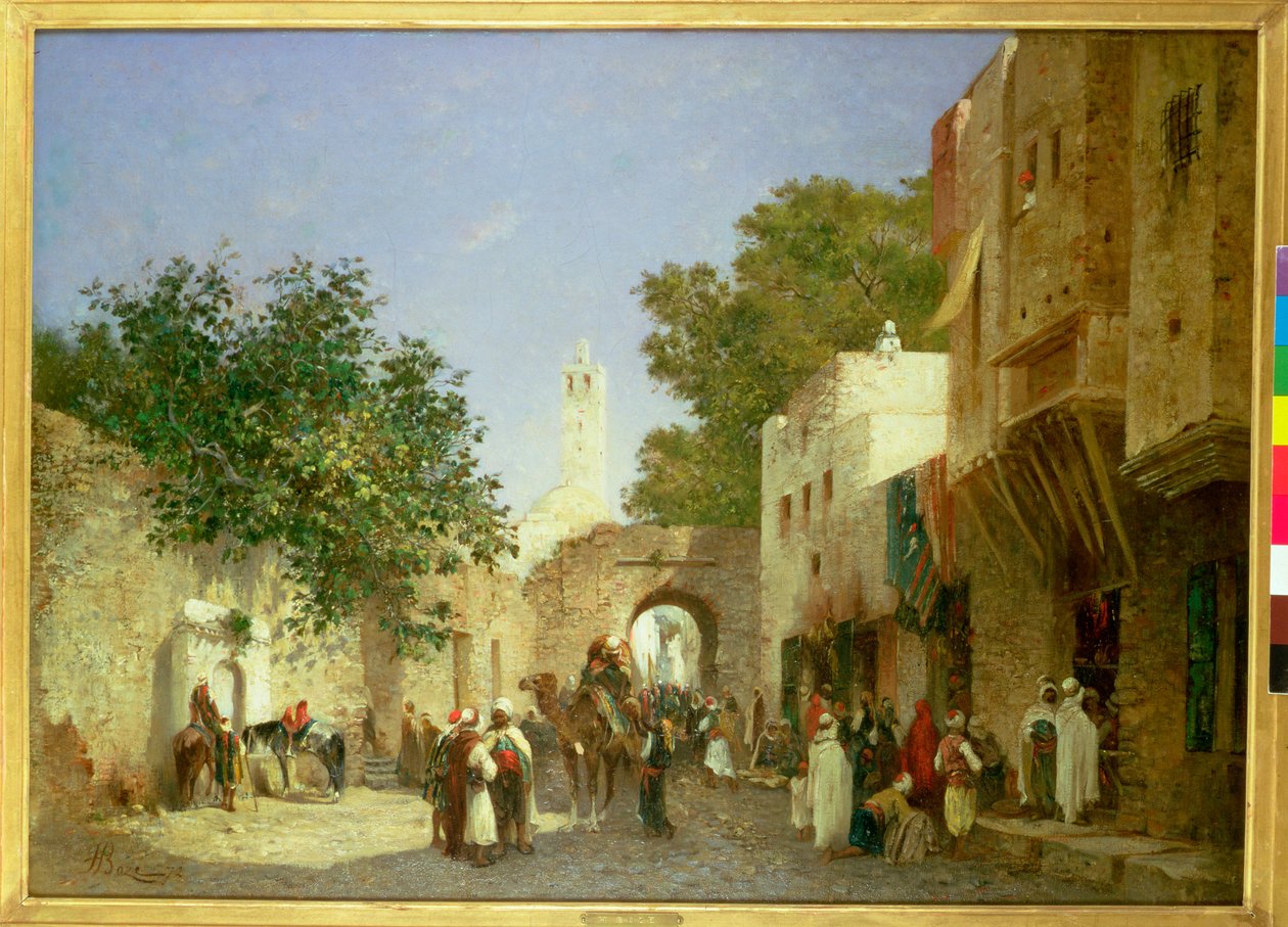 Arab utcai jelenet, 1872 alkotó: Honore Boze