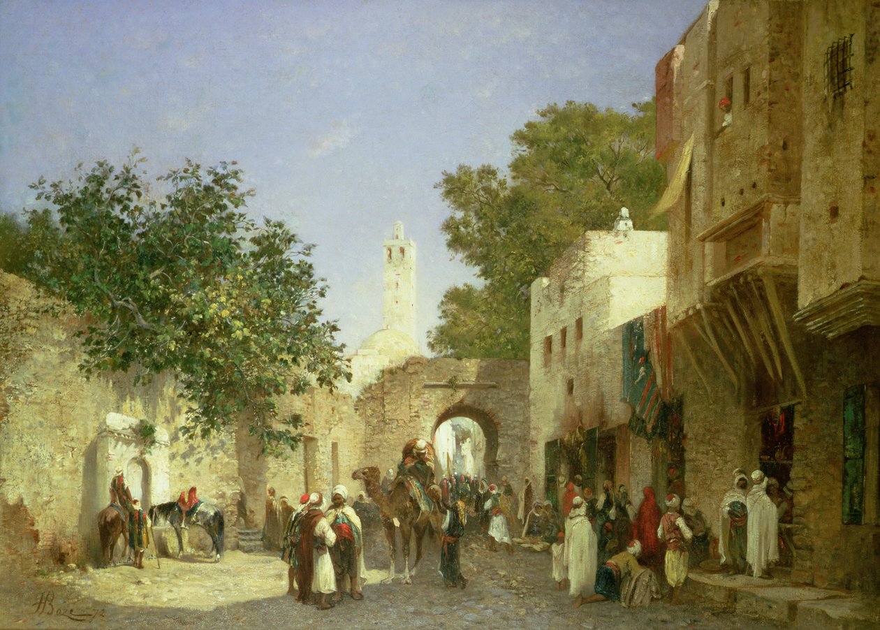 Arab utcai jelenet, 1872 alkotó: Honore Boze