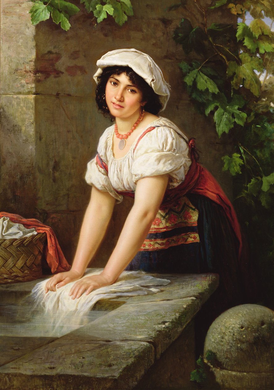 Mosás a kútnál, 1896 alkotó: Horace Henry Cauty