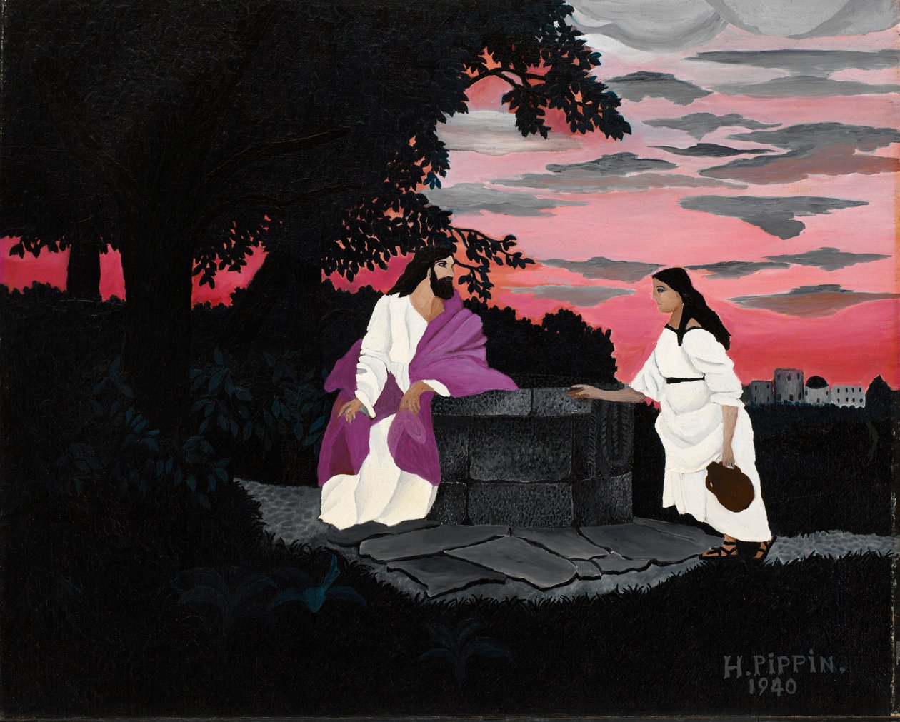 Krisztus és a szamáriai asszony alkotó: Horace Pippin