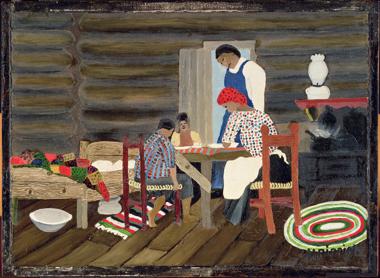 Hálaadás, 1942 körül (olaj, panel) alkotó: Horace Pippin