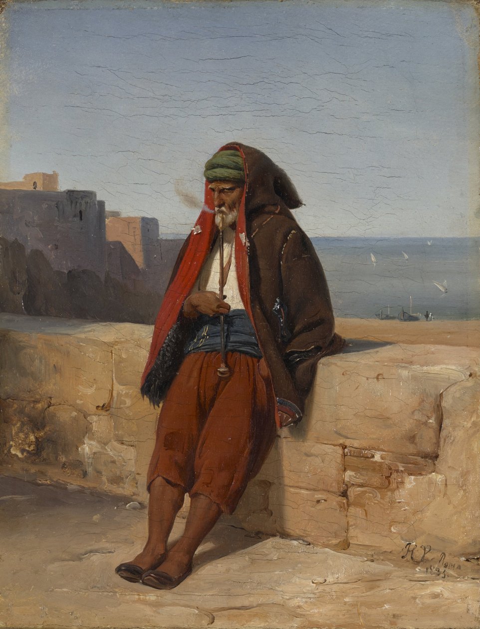 Egy algériai pipázik alkotó: Emile Jean Horace Vernet