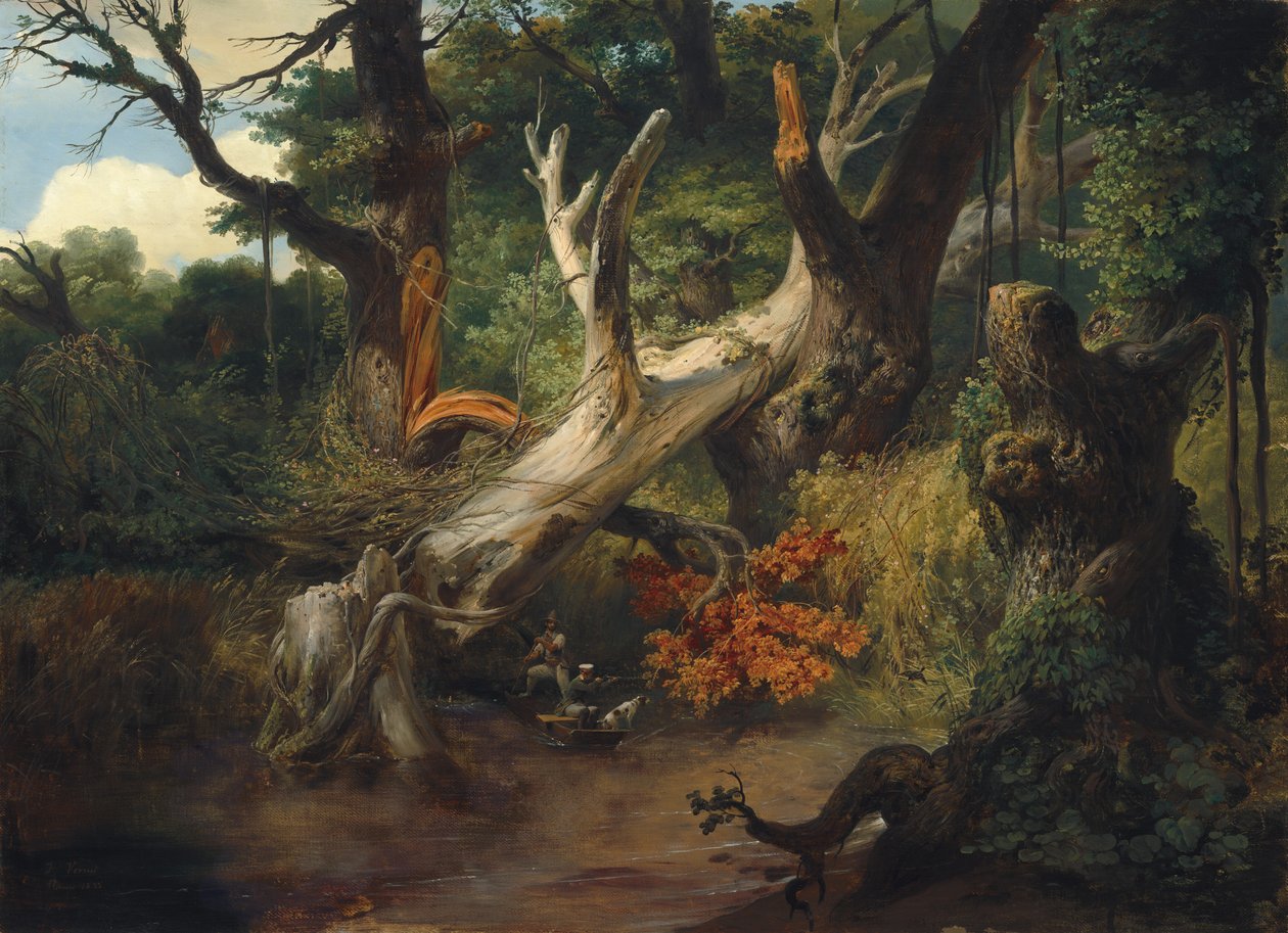 Vadászat a Pontine-mocsarakban alkotó: Emile Jean Horace Vernet