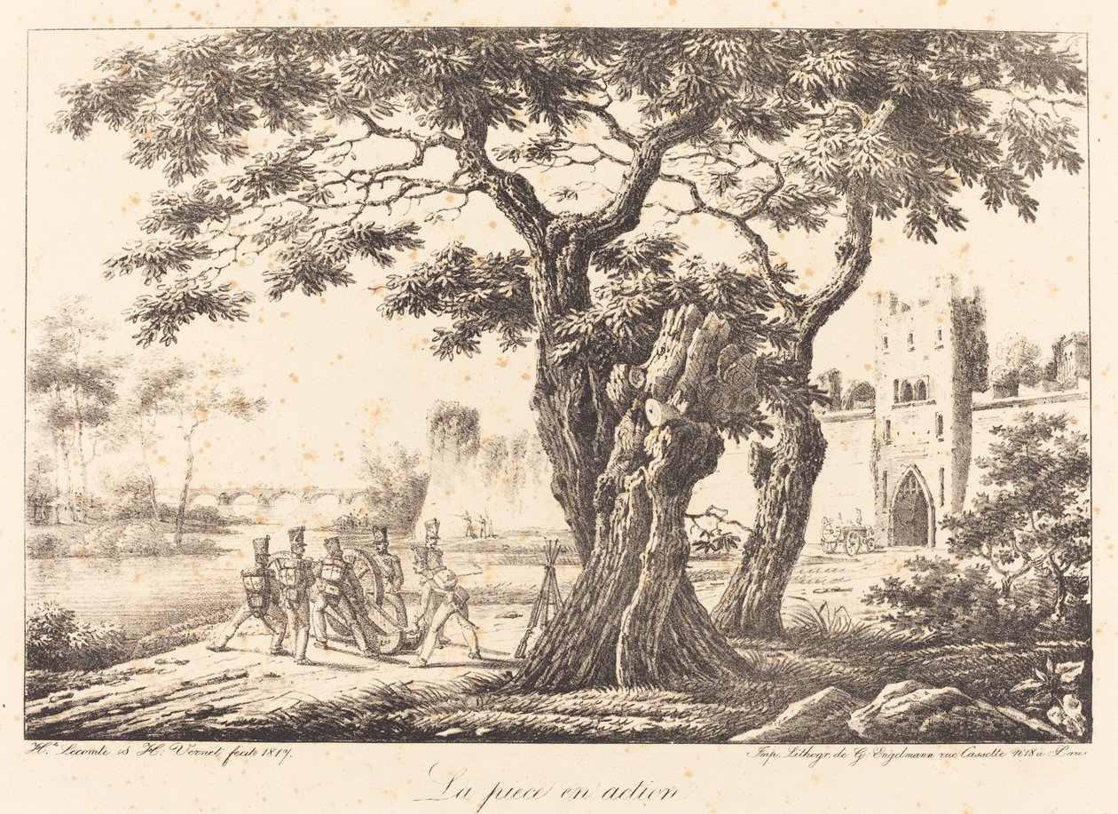 A darab működés közben alkotó: Emile Jean Horace Vernet