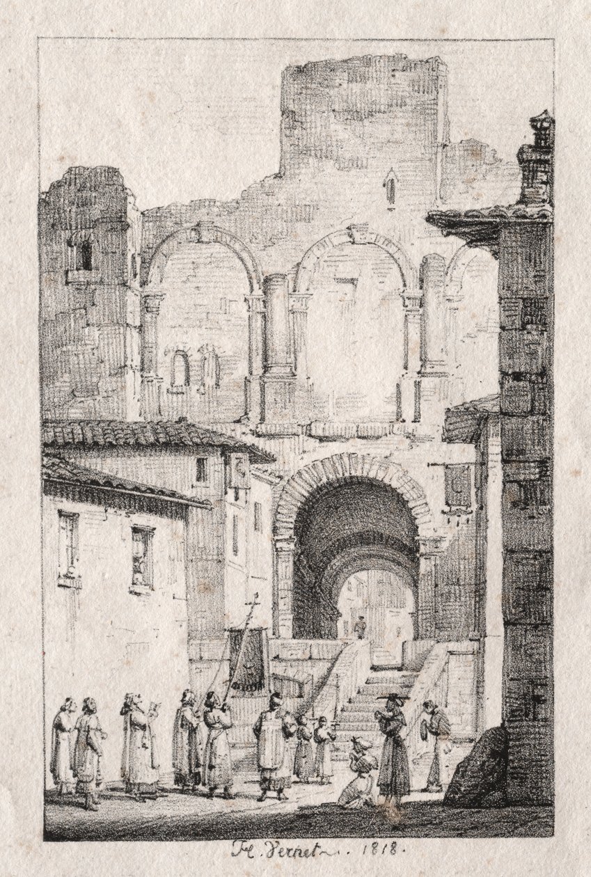 Felvonulás Arles-ban alkotó: Emile Jean Horace Vernet