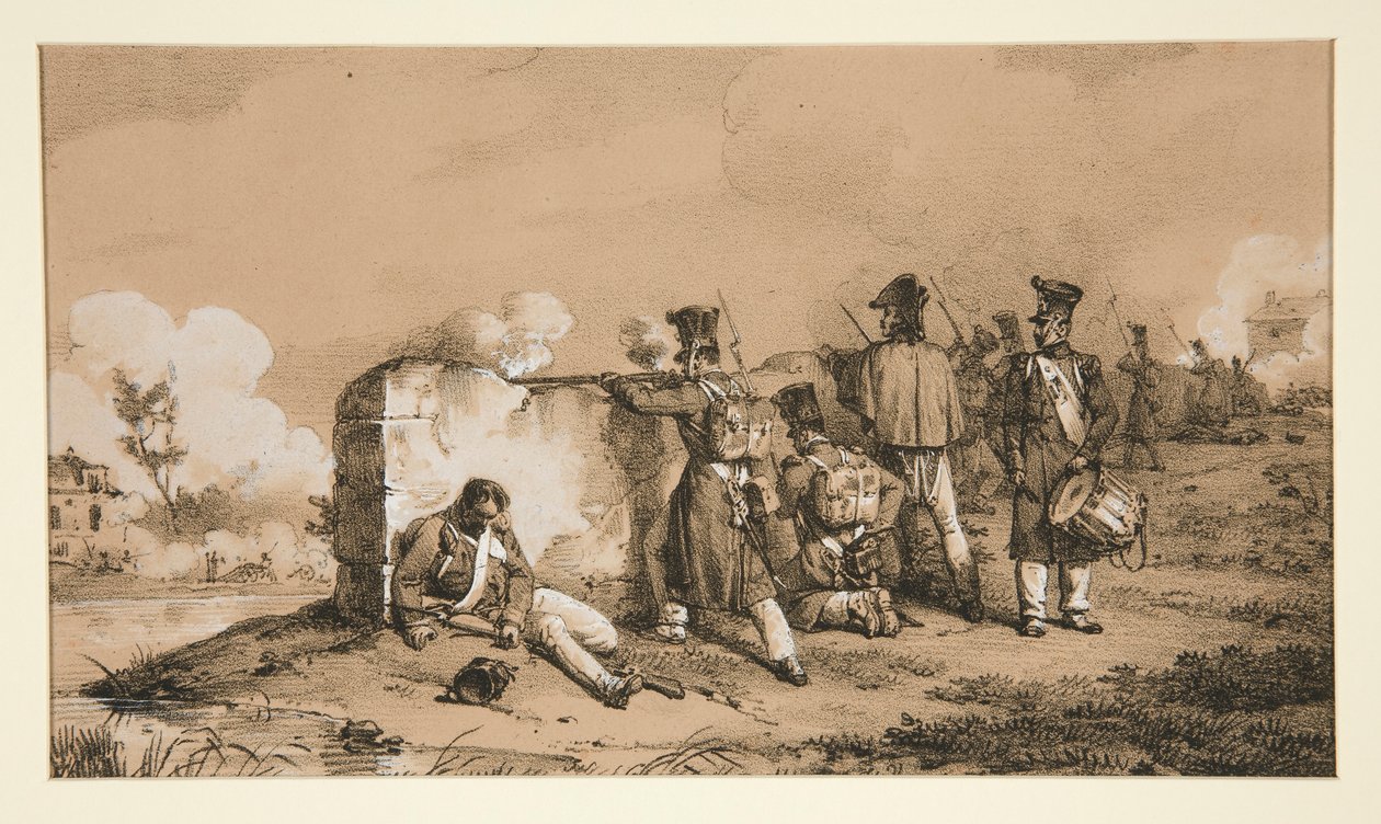 Katonák ütközetekben alkotó: Emile Jean Horace Vernet