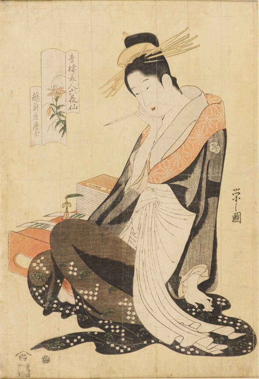 Te iskola r hand morokoshi f Echizen-ya, c1794-c1795 alkotó: Hosoda Eishi