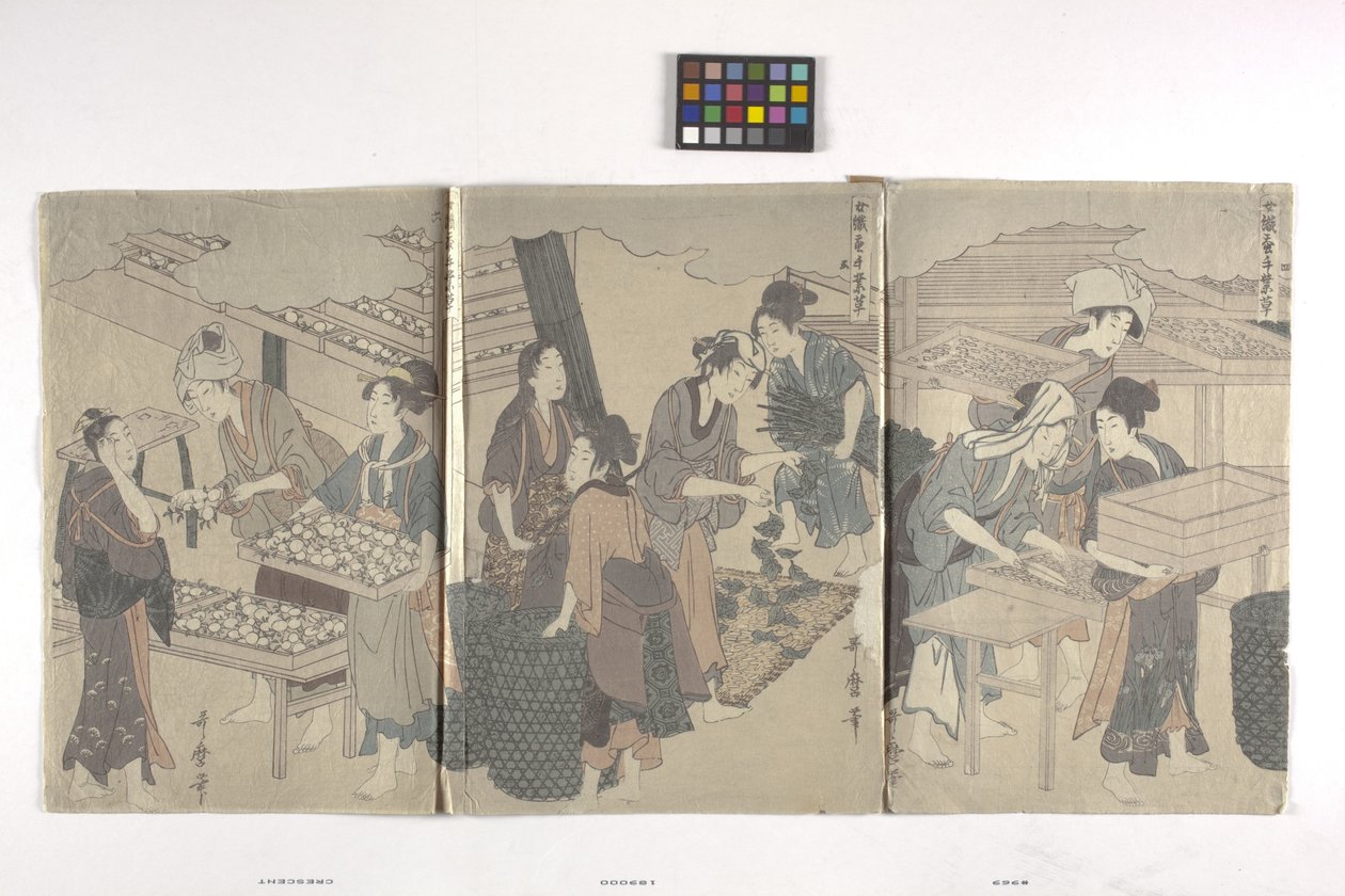 Triptichon (tinta papíron) alkotó: Hosoda Eishi