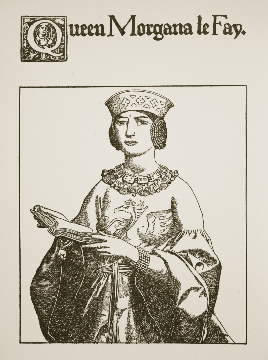 Morgana le Fay királynő, illusztráció az Arthur király és lovagjai történetéből, 1903 alkotó: Howard Pyle