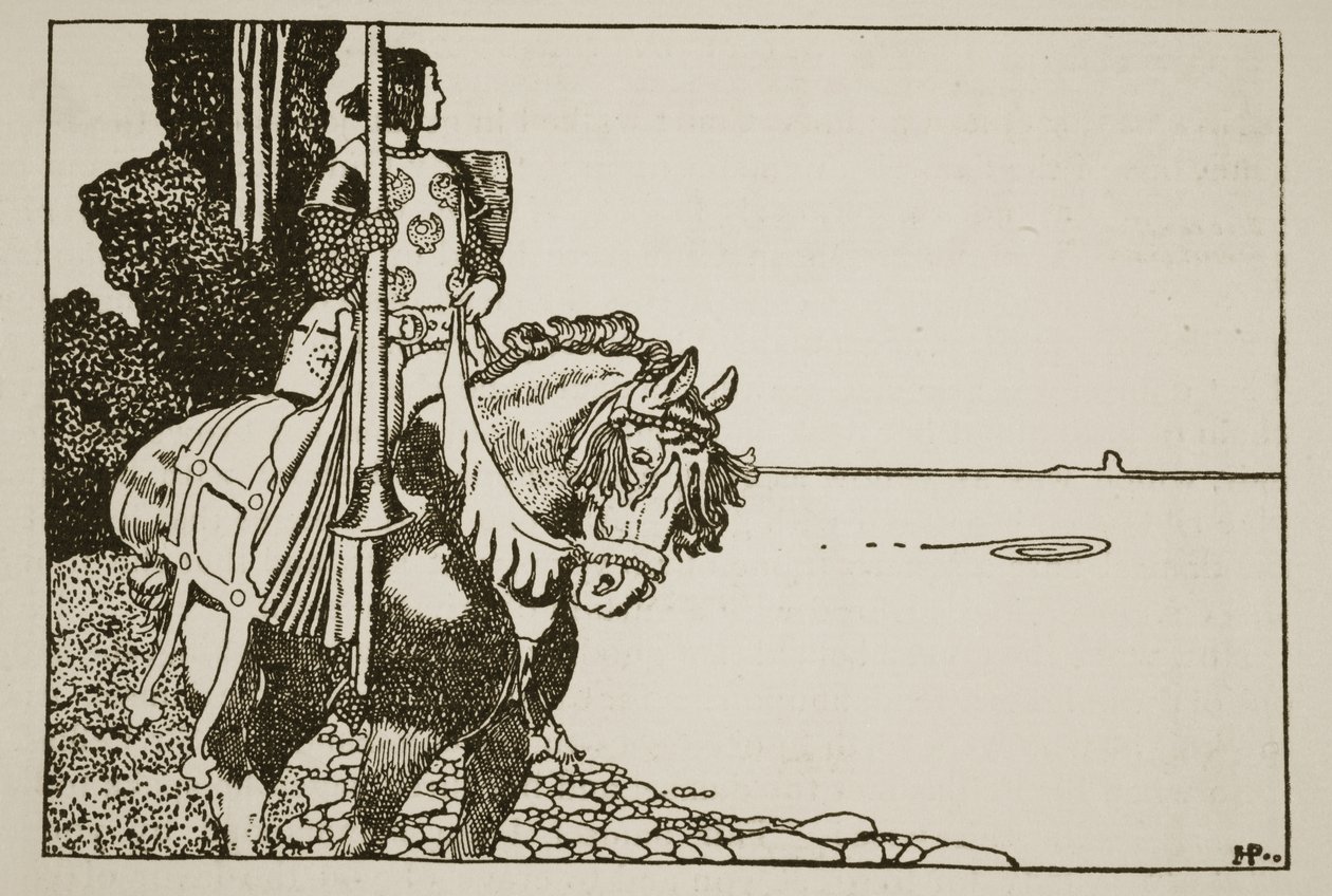 Sir Pellias története, illusztráció az „Artúr király és lovagjai története” című könyvből, 1903 alkotó: Howard Pyle