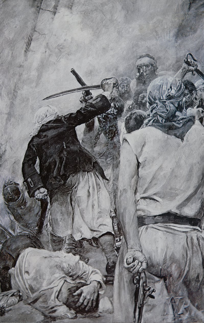 Kalózharc (litho) alkotó: Howard (after) Pyle