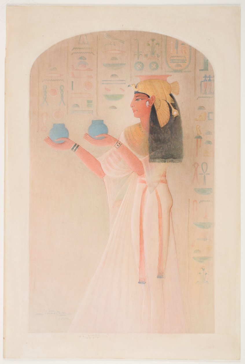 Nefertari királynő két edényt kínál alkotó: Howard Carter