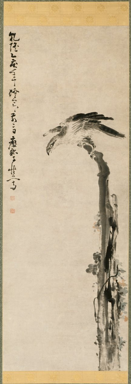 Sas a fa törzsén, 1755. alkotó: Huang Shen