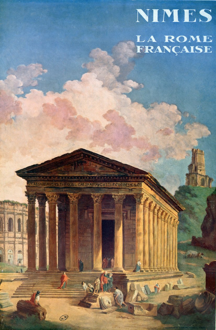 Nimest reklámozó plakát, a francia Róma, 1930 körül alkotó: Hubert Robert