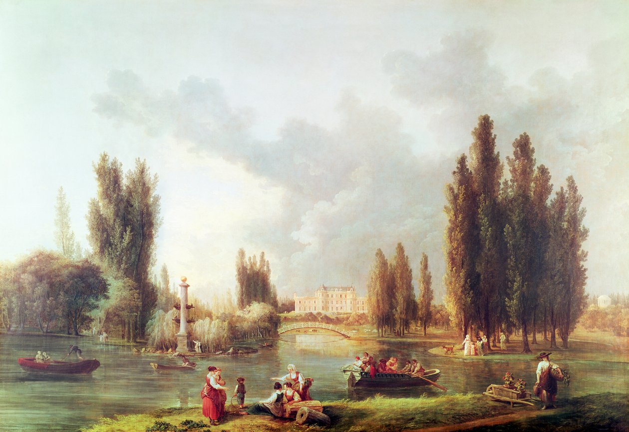A park és a kastély Mereville-ben alkotó: Hubert Robert
