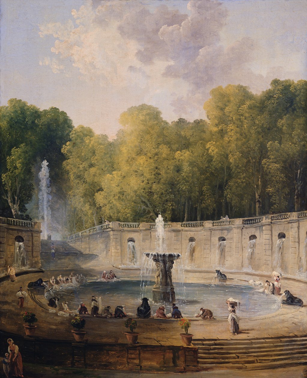 Mosónők a parkban alkotó: Hubert Robert