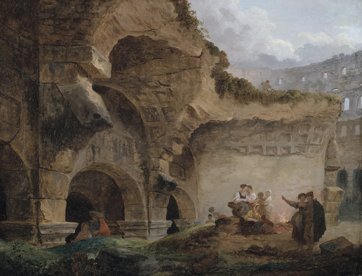 Mosónők a Colosseum romjaiban alkotó: Hubert Robert