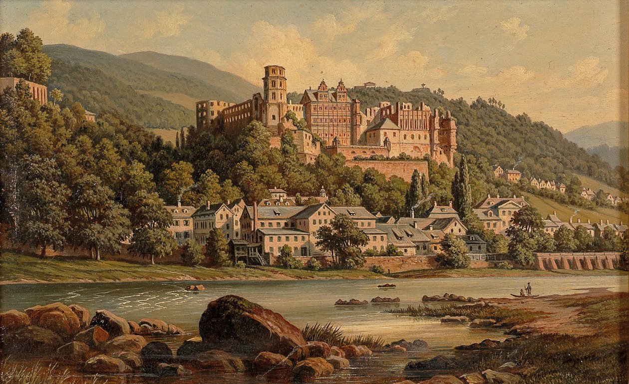 Heidelberg látképe alkotó: Hubert Sattler