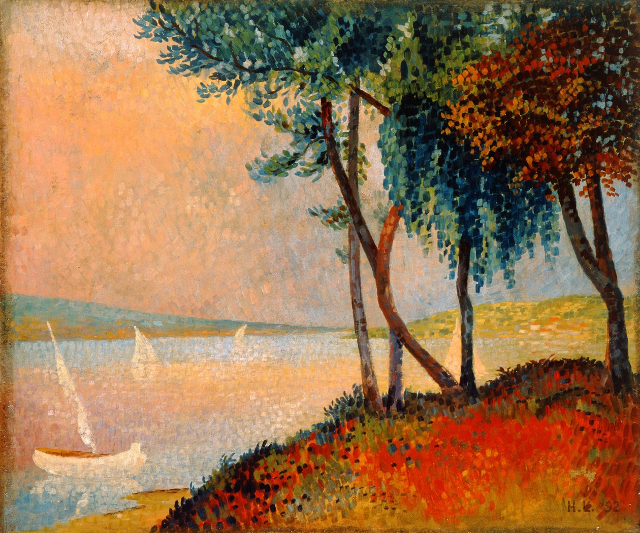 St. Tropez külvárosa, 1892 (olaj a kártyán) alkotó: Hubert de la Rochefoucauld