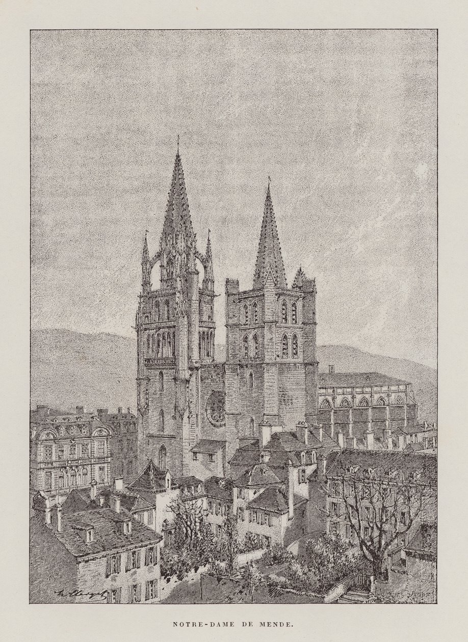 Notre-Dame De Mende (metszet) alkotó: Hubert Clerget