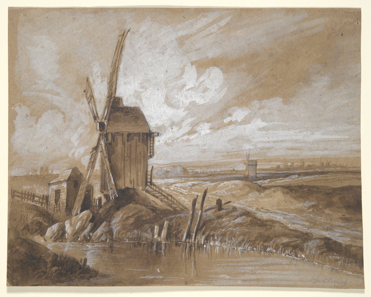 Szélmalmok a tájon alkotó: Hubert Clerget