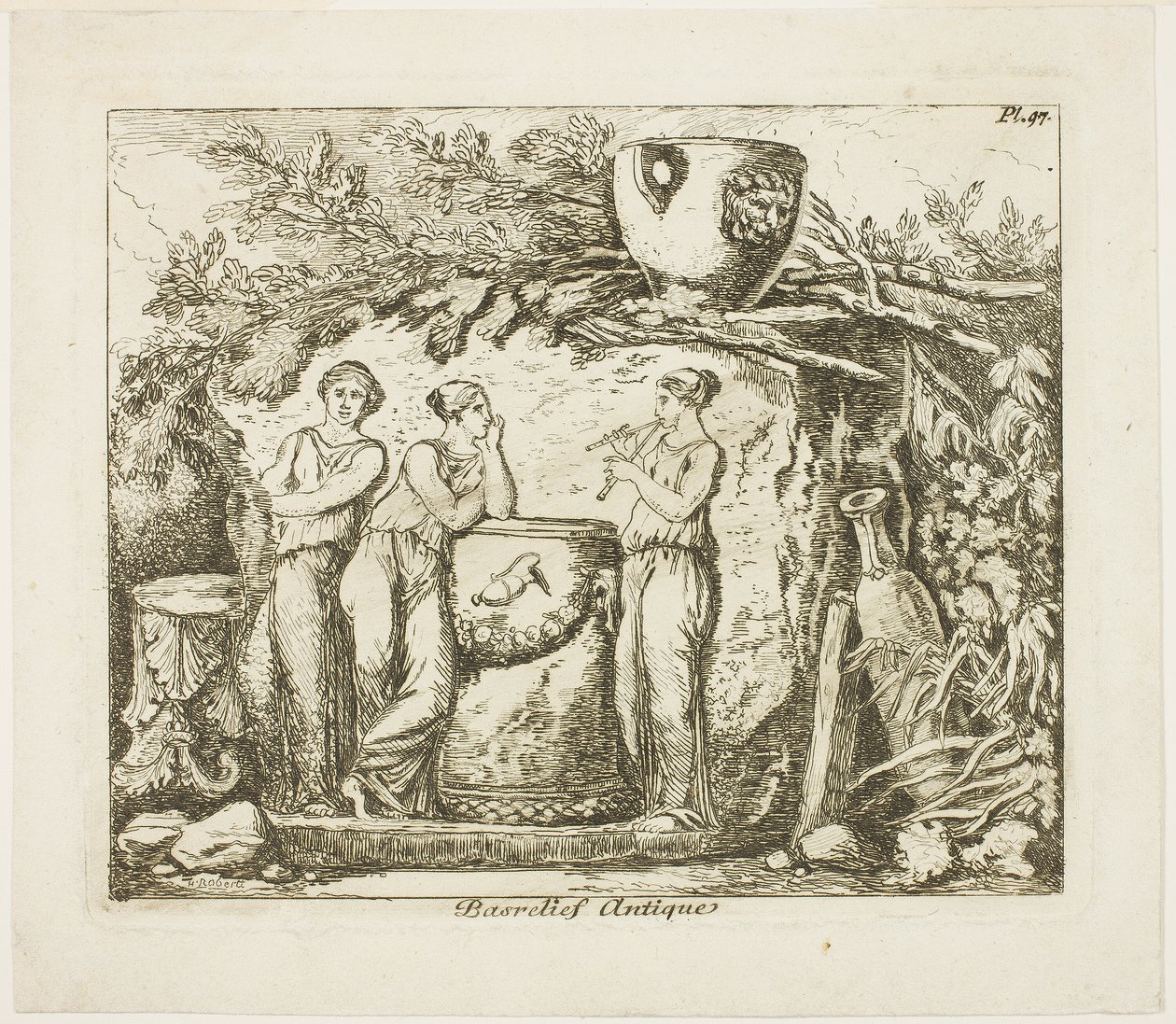 Antik Bas Relief alkotó: Hubert Robert