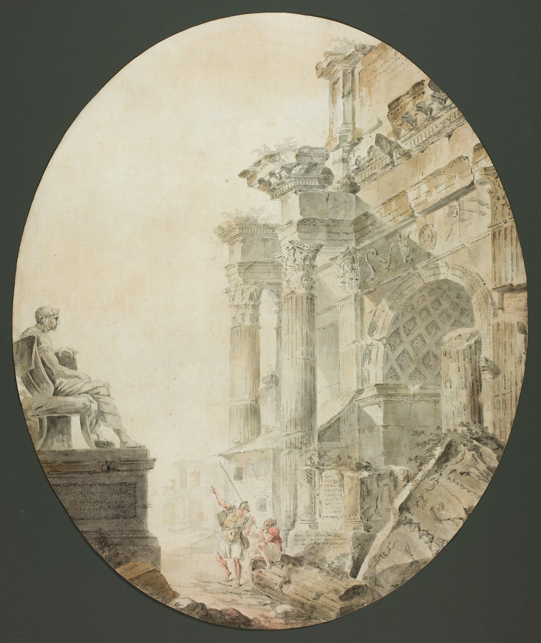 Konstantin boltíve Néró szobrával alkotó: Hubert Robert