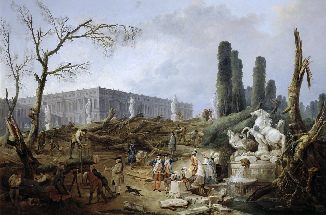 Bosquet az Apolló fürdőiből alkotó: Hubert Robert