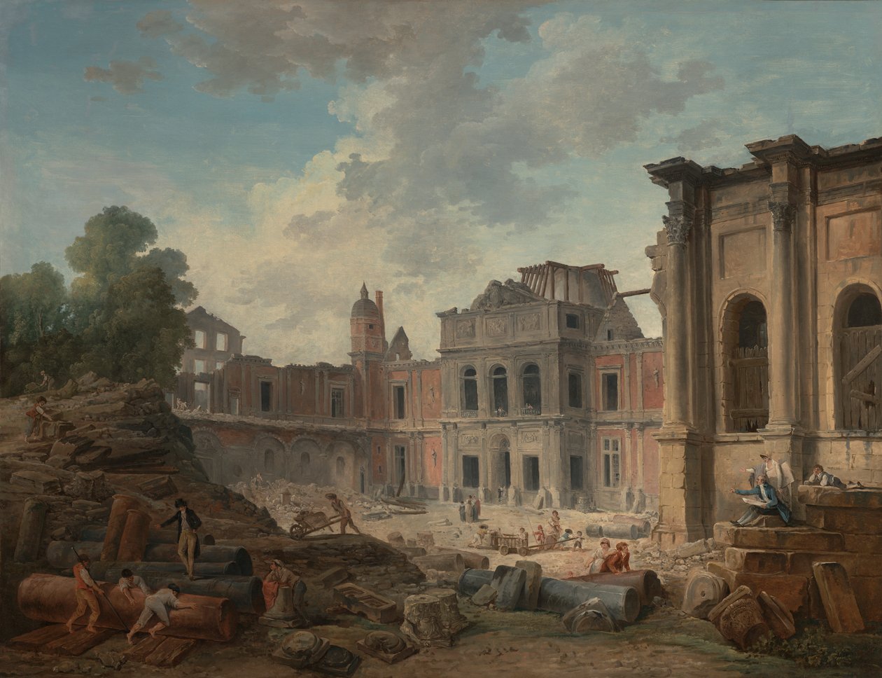A Meudon kastély lebontása alkotó: Hubert Robert