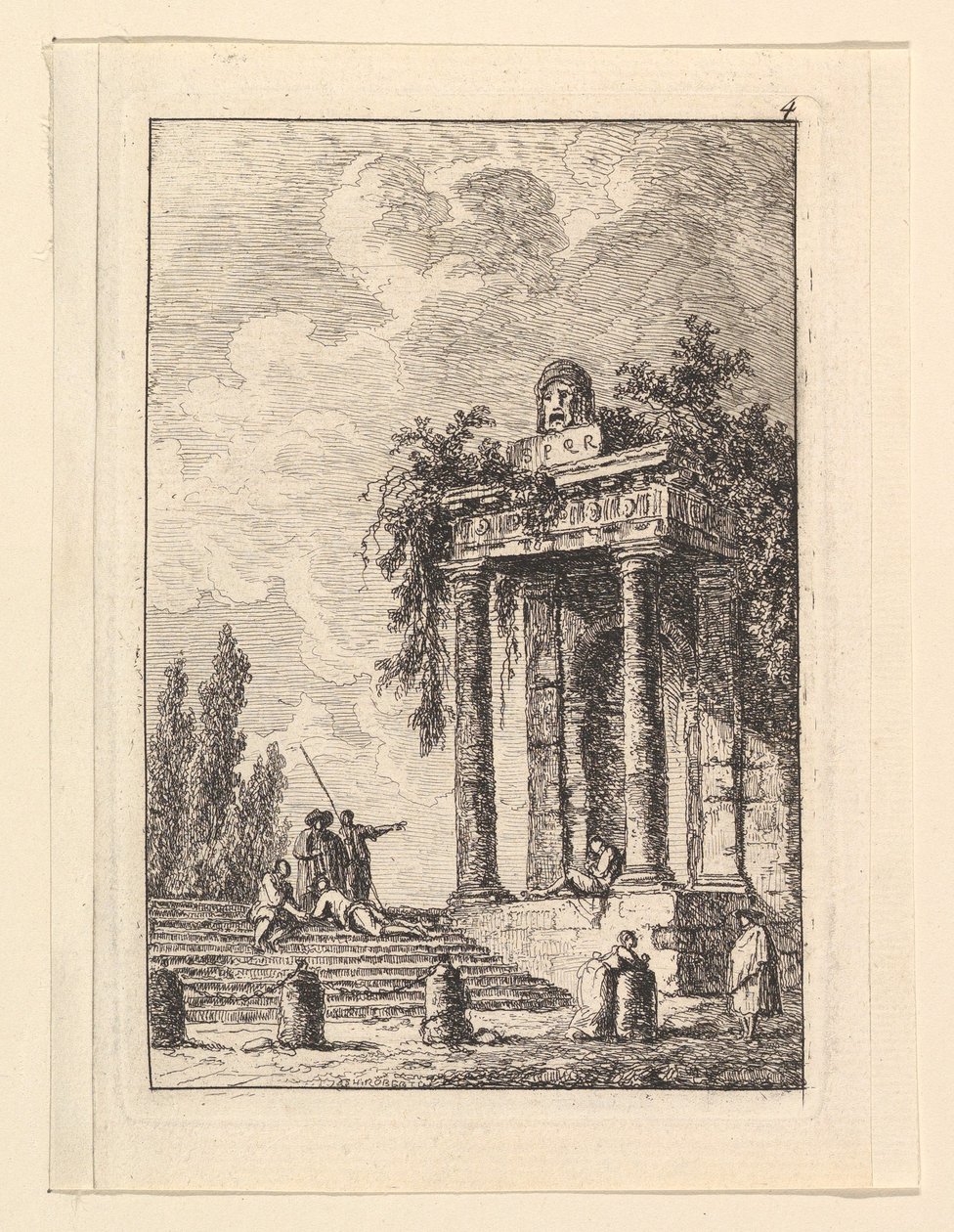 A lépcsőház a Quatre Bornes.n.d. alkotó: Hubert Robert