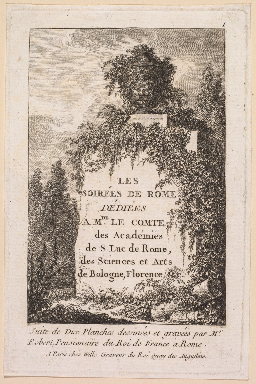 Római esték: Címlap alkotó: Hubert Robert