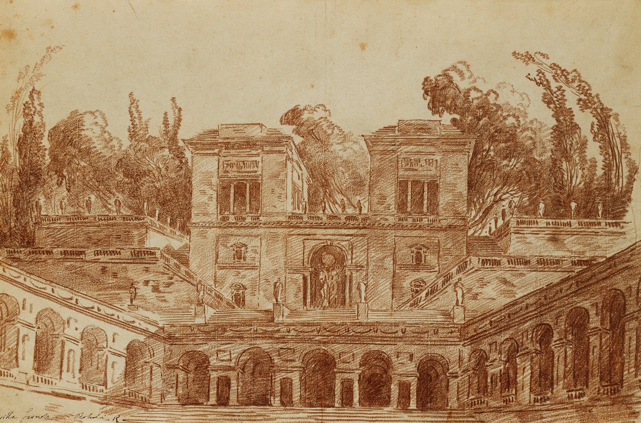 A Villa Farnese, Róma, alkotó: Hubert Robert