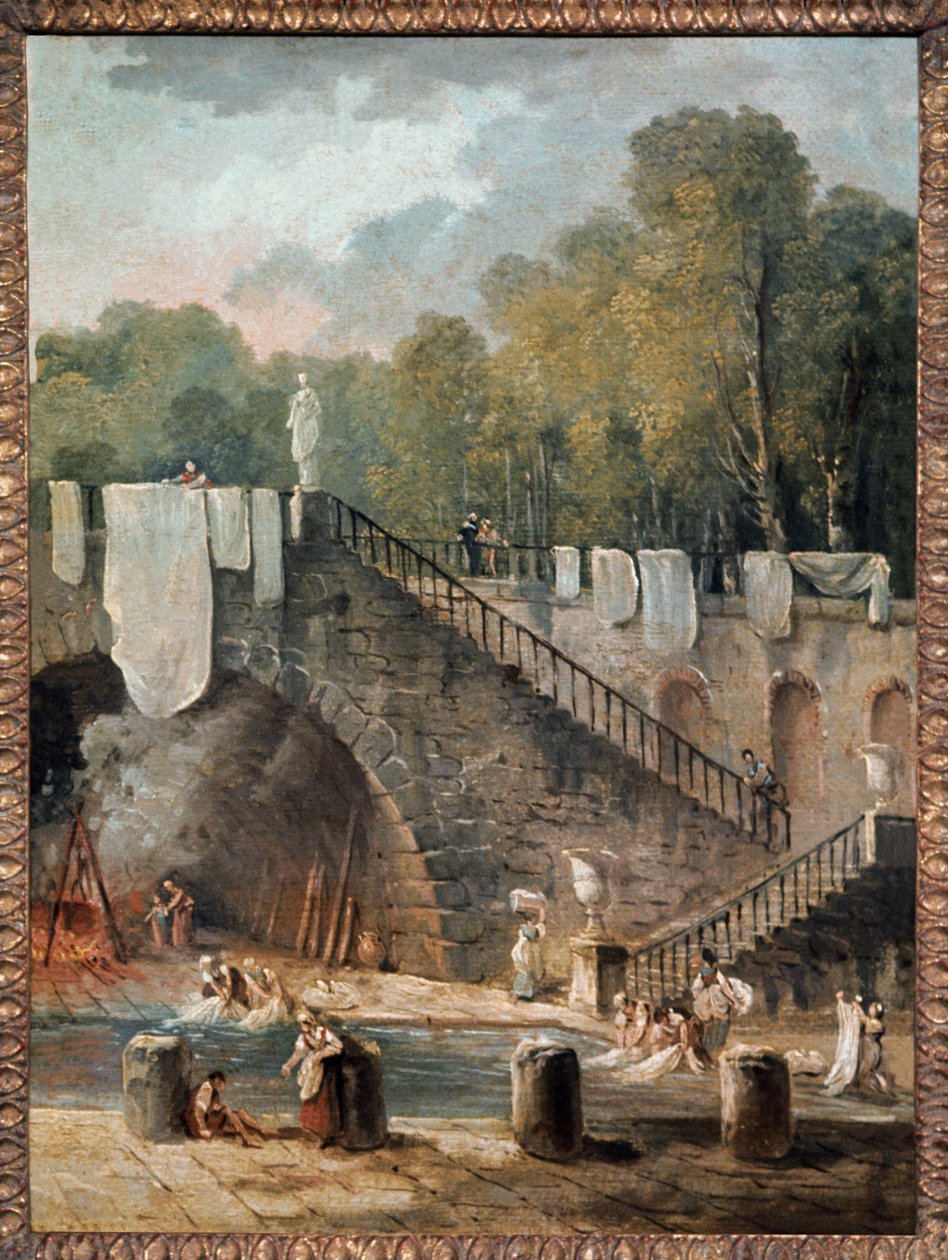 A mosás. 18. század (olaj, vászon) alkotó: Hubert Robert