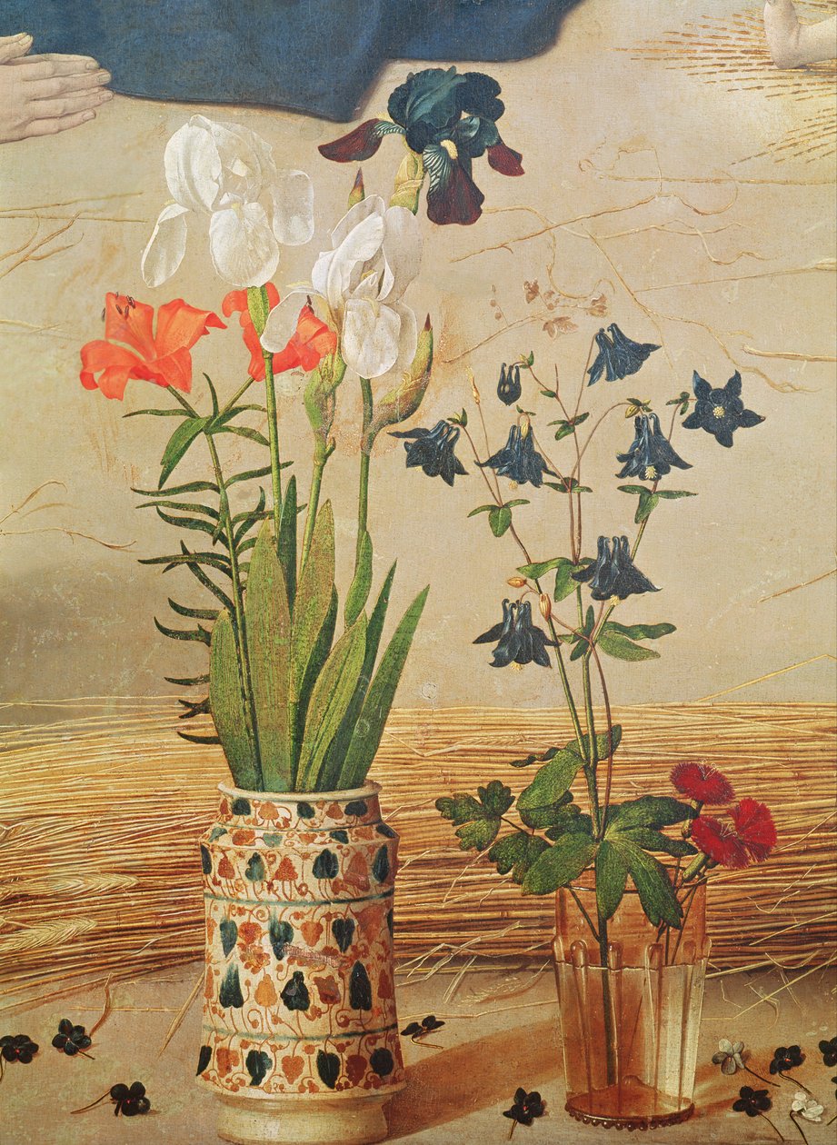 Virágrészlet, a Portinari oltárkép központi paneljéről, 1479 körül alkotó: Hugo van der Goes