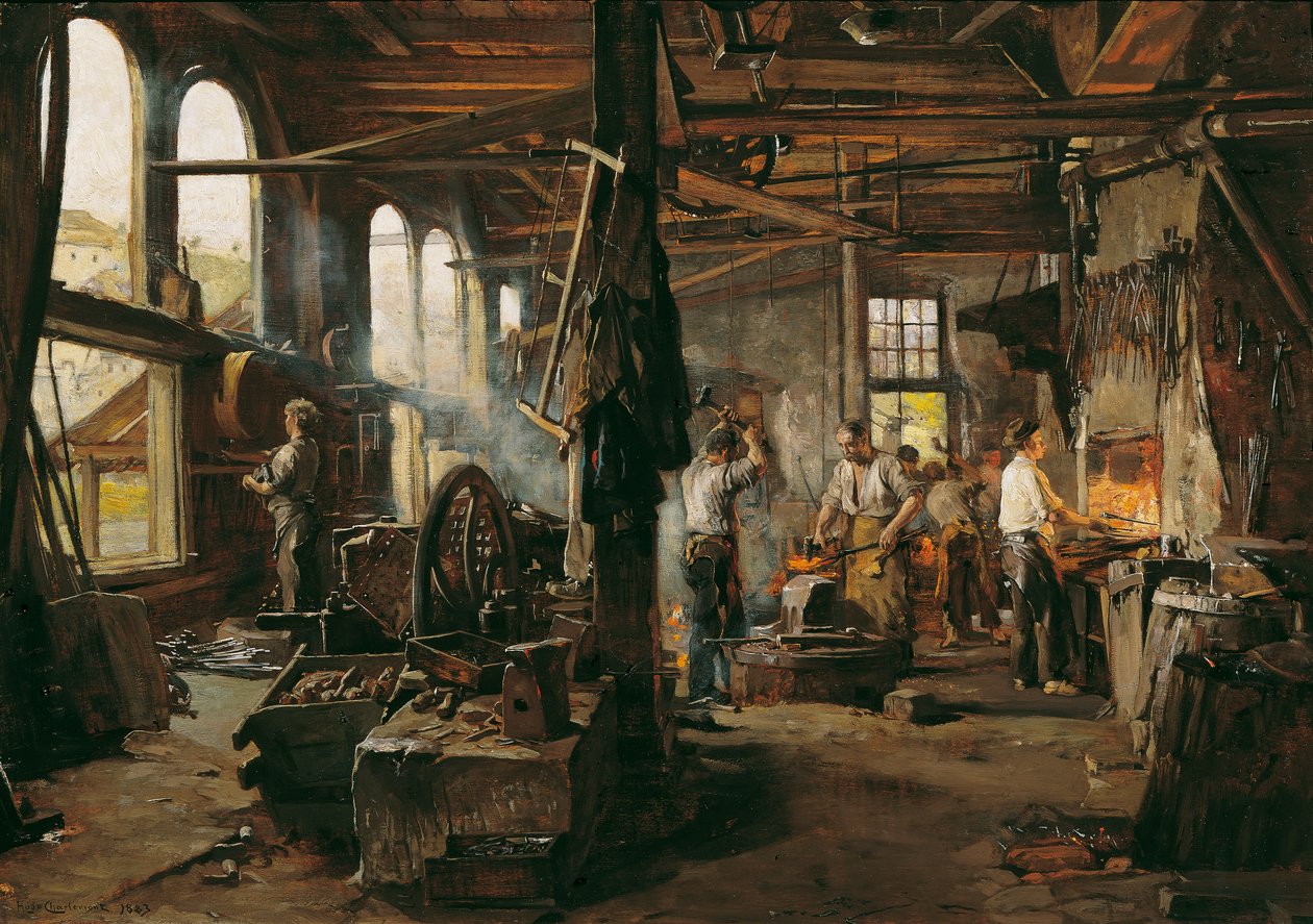 Kalapácsos malom belseje alkotó: Hugo Charlemont