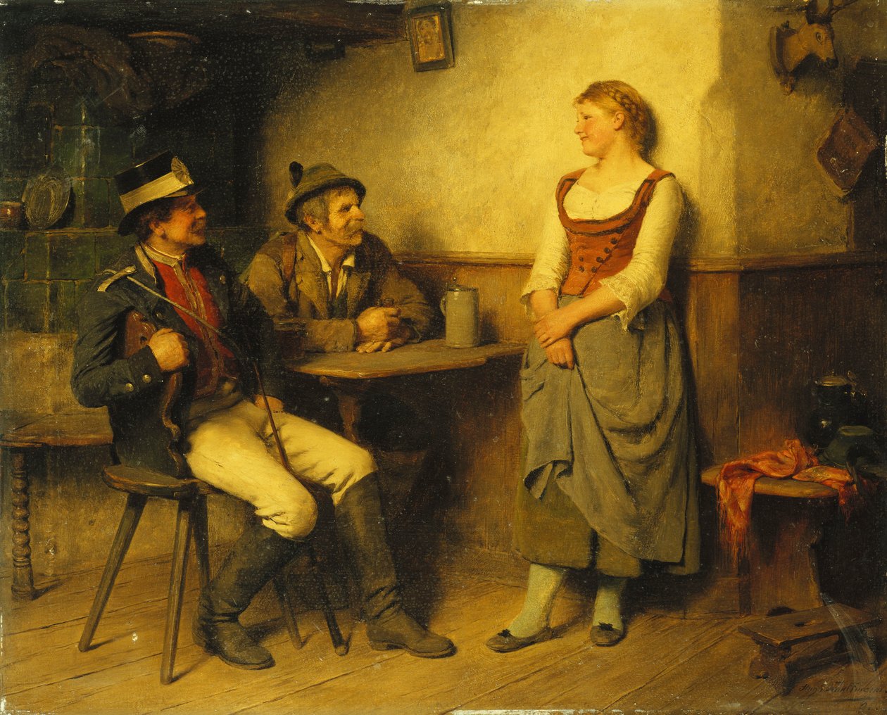 Konzerváció a kocsmában, 1891 alkotó: Hugo Kauffmann