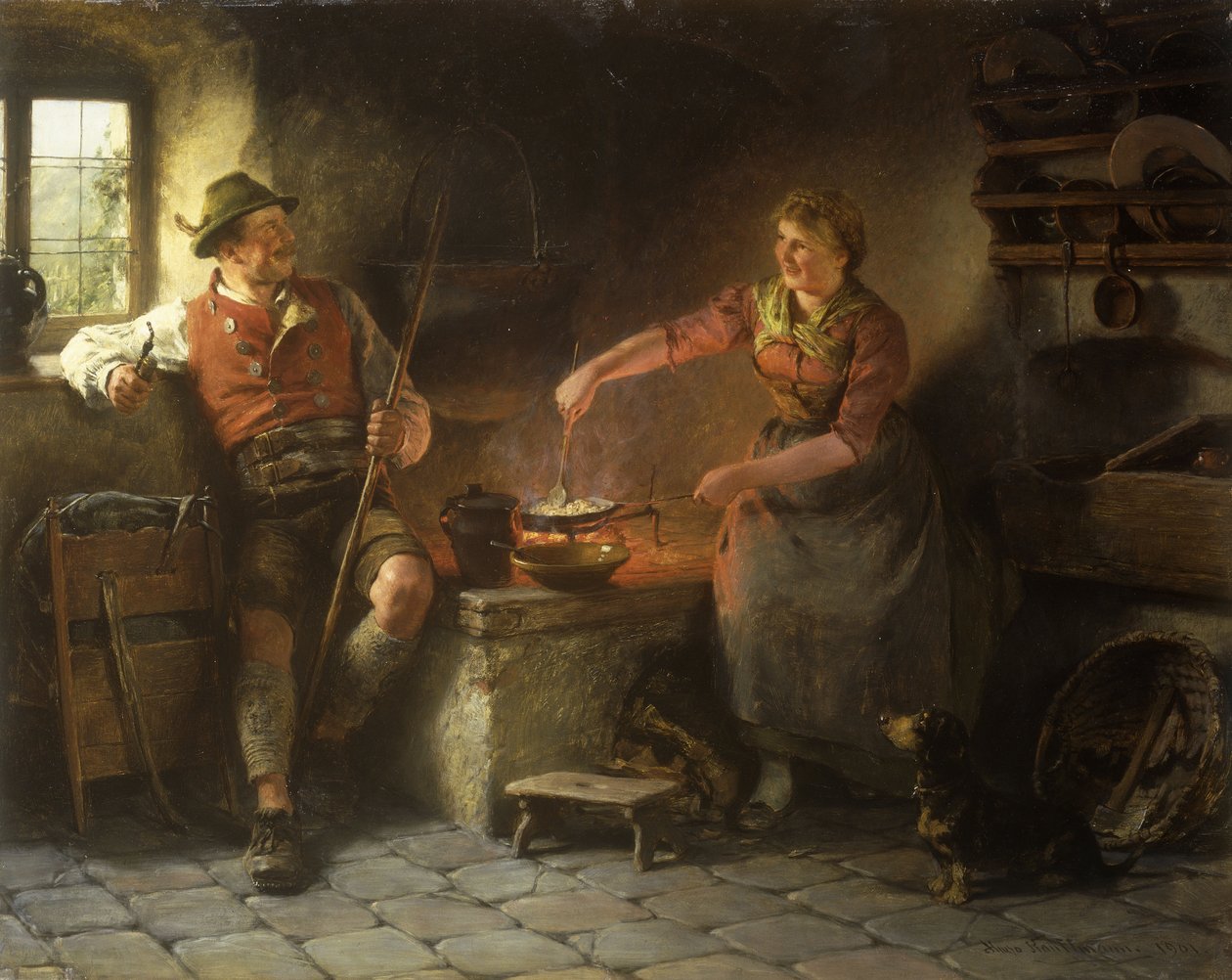 A konyhában, 1901 alkotó: Hugo Wilhelm Kauffman