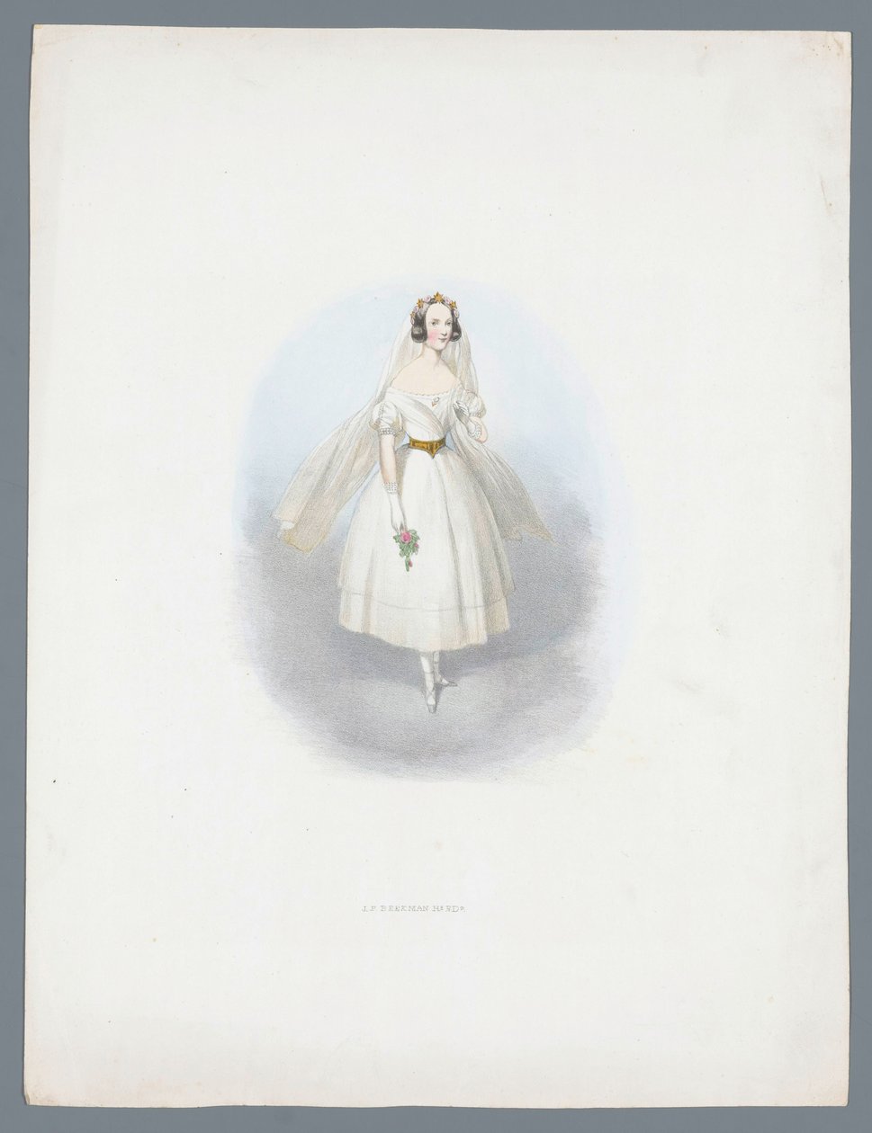 Nő esküvői ruhában alkotó: Huib van Hove Bz (attributed to)