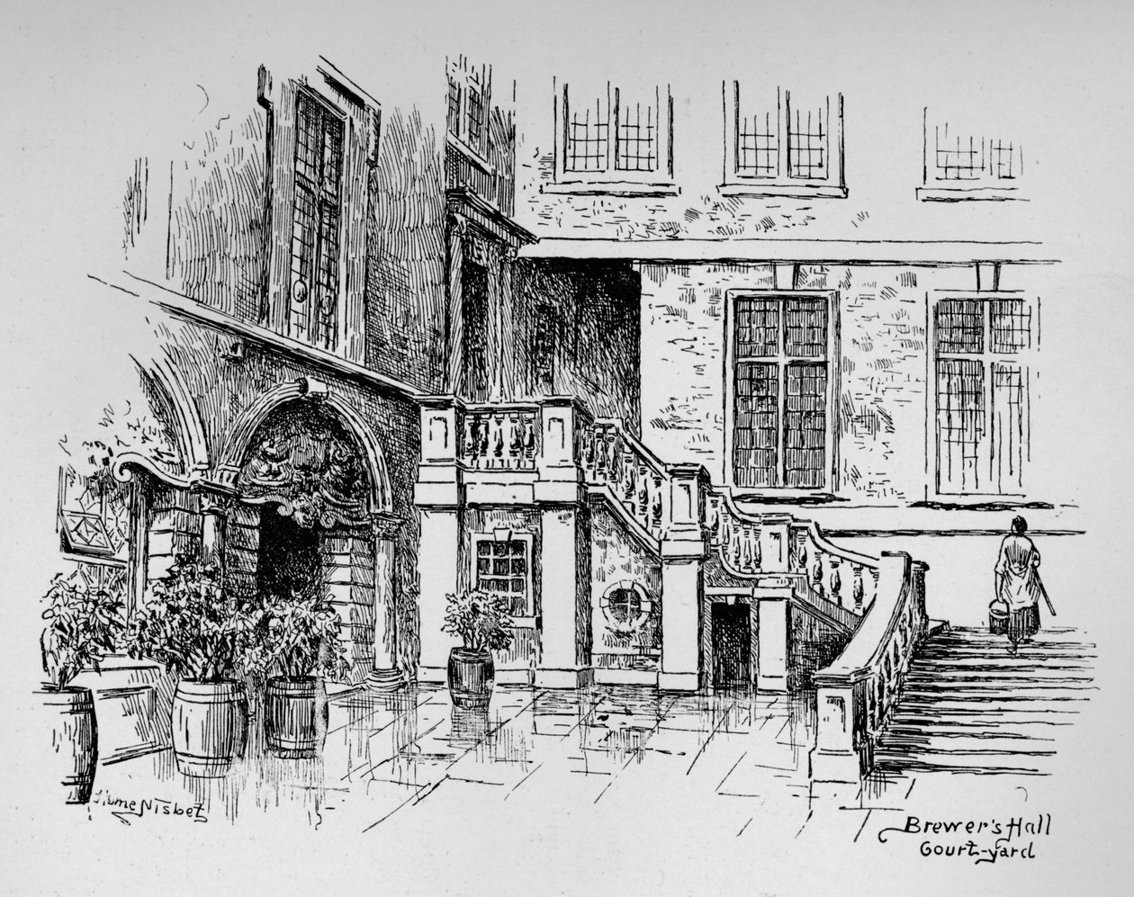 Brewers Hall udvara, 1890 alkotó: Hume Nisbet
