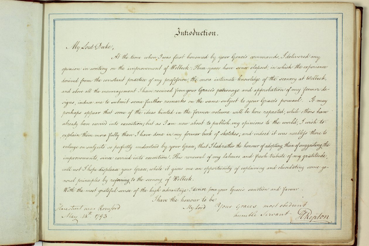 Vörös könyv: Welbeck alkotó: Humphry Repton