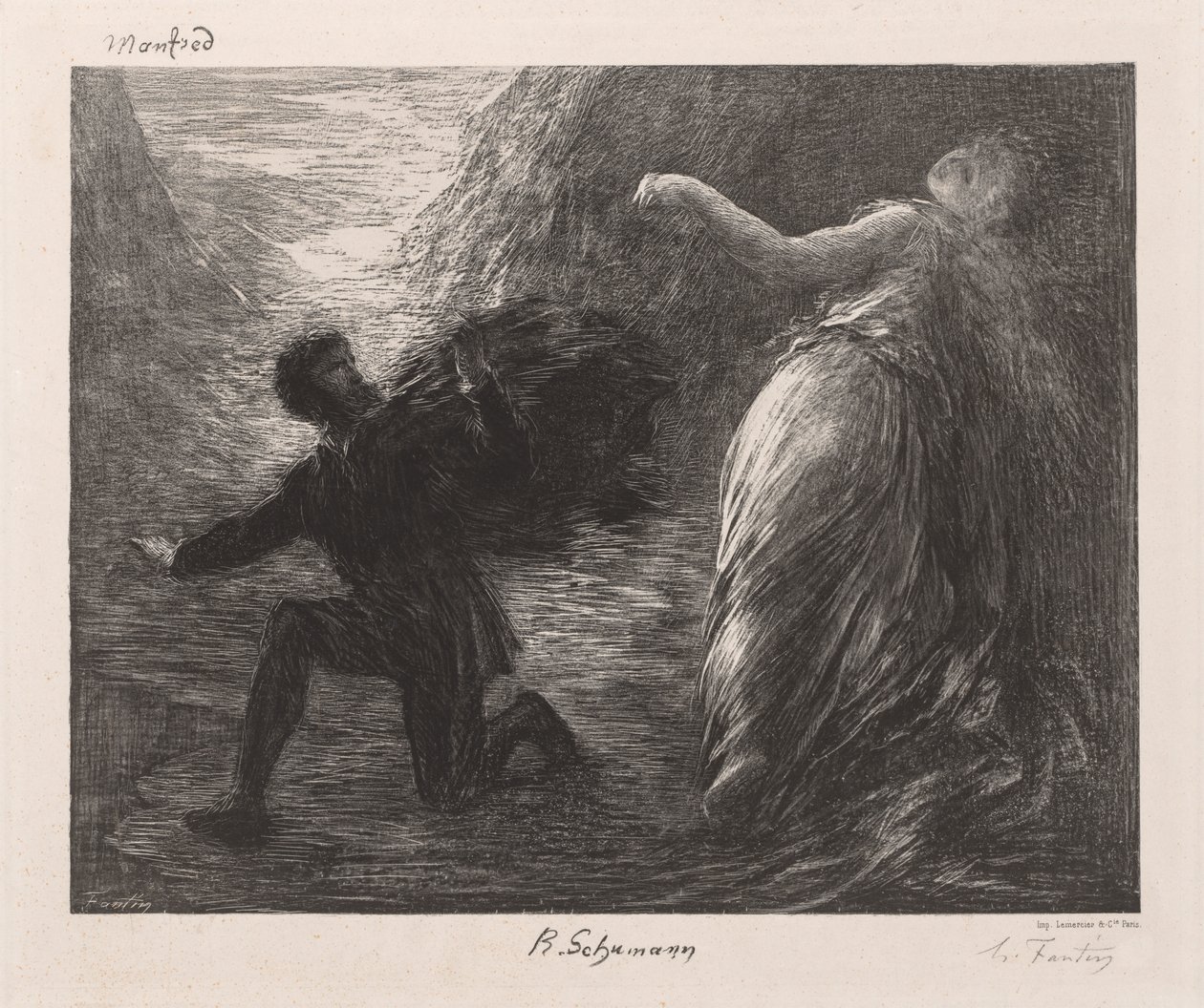 Manfred és Astarté, 1879. alkotó: Ignace Henri Jean Fantin Latour
