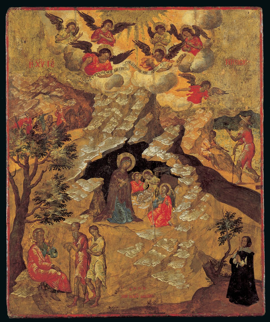 Születés, 1658 (tojástempera a panelen) alkotó: Ilias Moskos