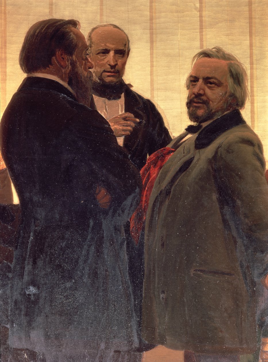 Vlagyimir Odojevszkij (1803-69), Milij Balakirev (1837-1910) és Mihail Ivanovics Glinka (1804-57), 1890-es évek (részlet) alkotó: Ilya Efimovich Repin