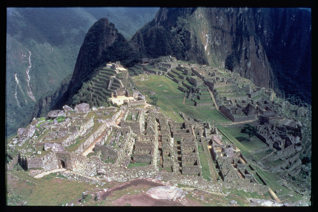 A Machu Picchu fellegvárának általános látképe alkotó: Incan