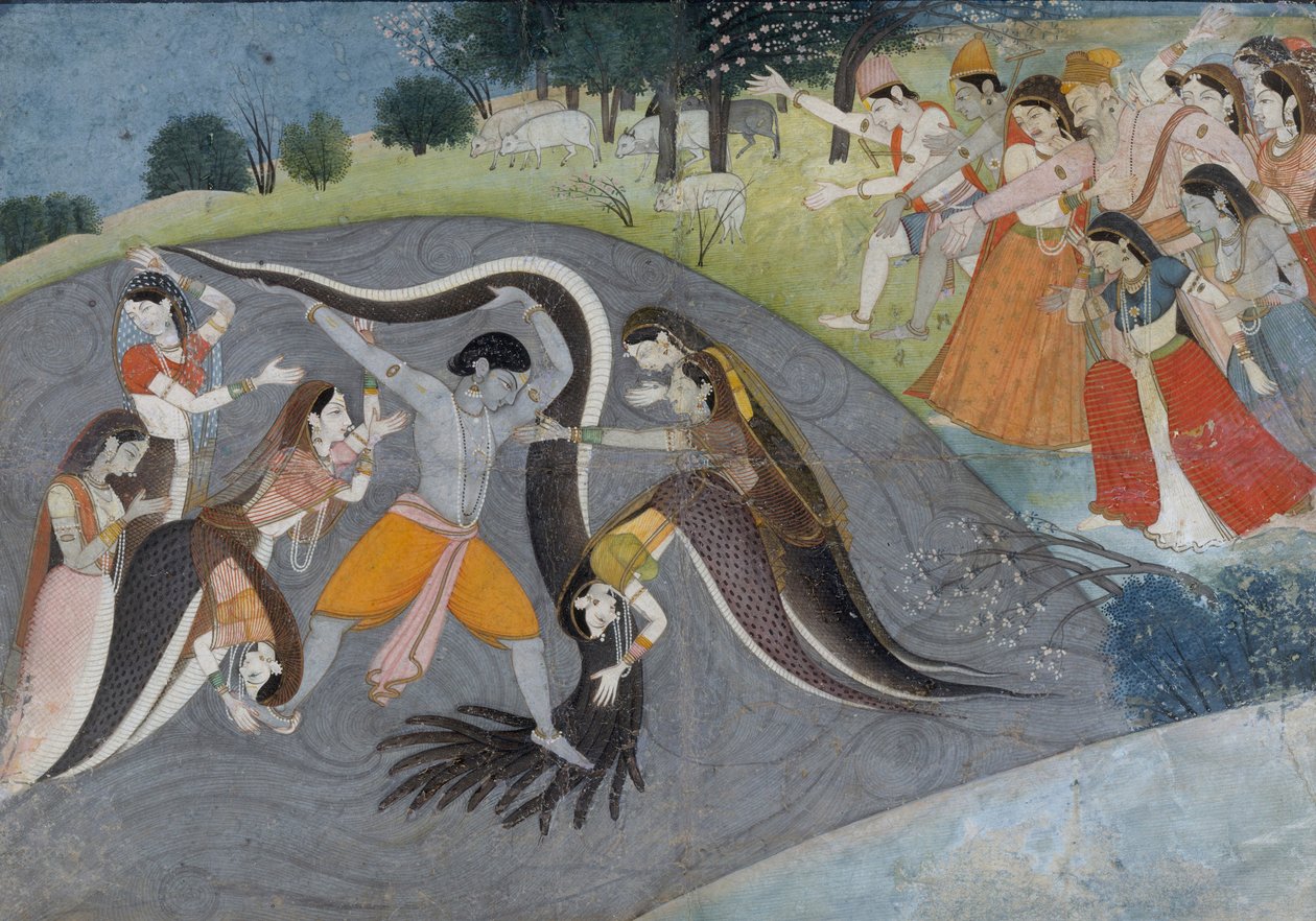 Krisna leigázza Kaliját, a kígyódémont, 1785 körül alkotó: Indian School