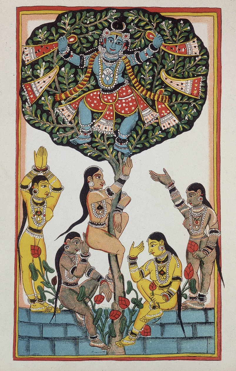 Krisna és 5 istennő alkotó: Indian School