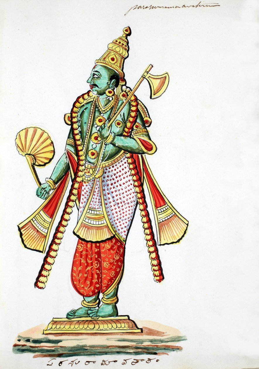 Rama-a-baltával (Parashurama) (wc papíron) alkotó: Indian School