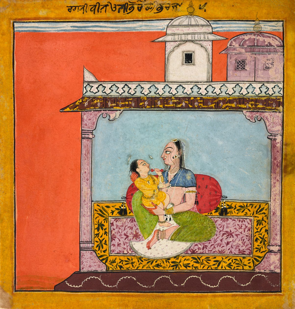 Vilaval Ragini, ragamalából, 1690-95 körül alkotó: Indian School