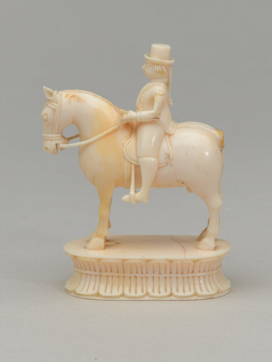 Fehér lovag, sakkfigura, India, 1820 körül alkotó: Indian School