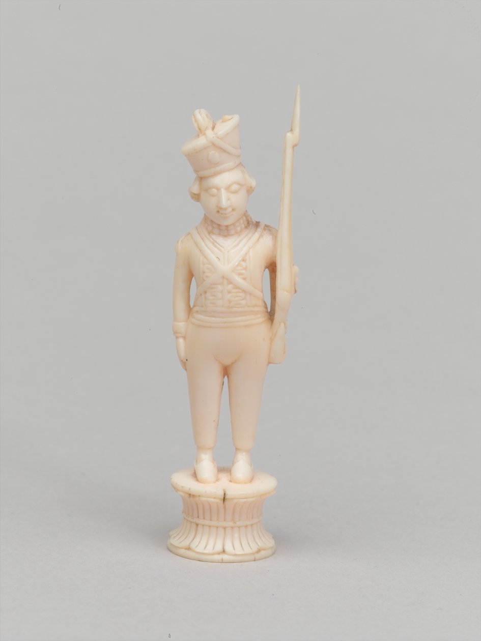 Fehér gyalog, sakkfigura, India, 1820 körül alkotó: Indian School